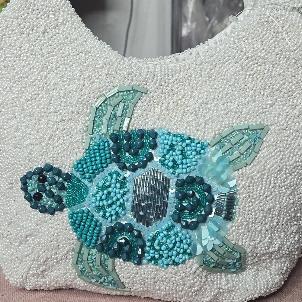 NWT India Sea Turtle Beaded Bag